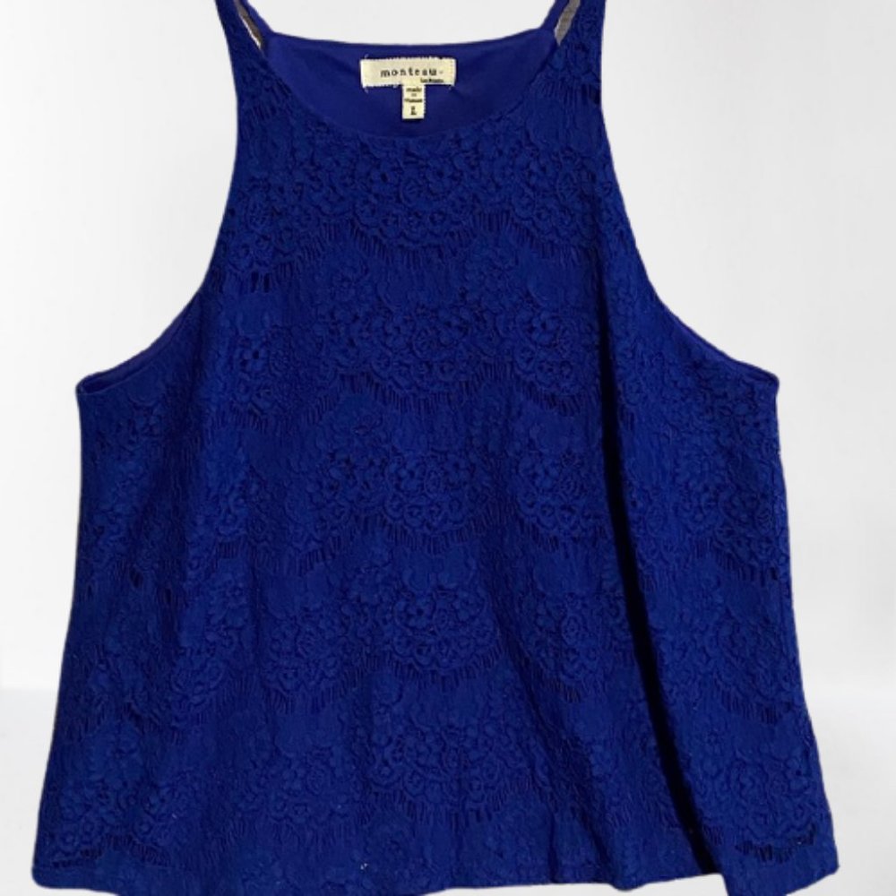 NWOT Royal blue lace top